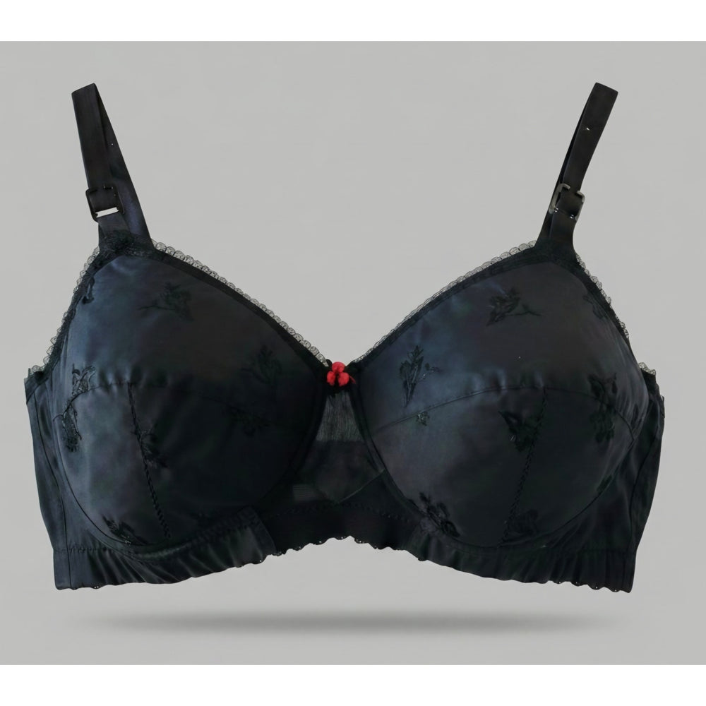 VINTAGE *NEW* 1960's KODEL Women's Black Padded Bullet Bra w/Flower Size 36 B
