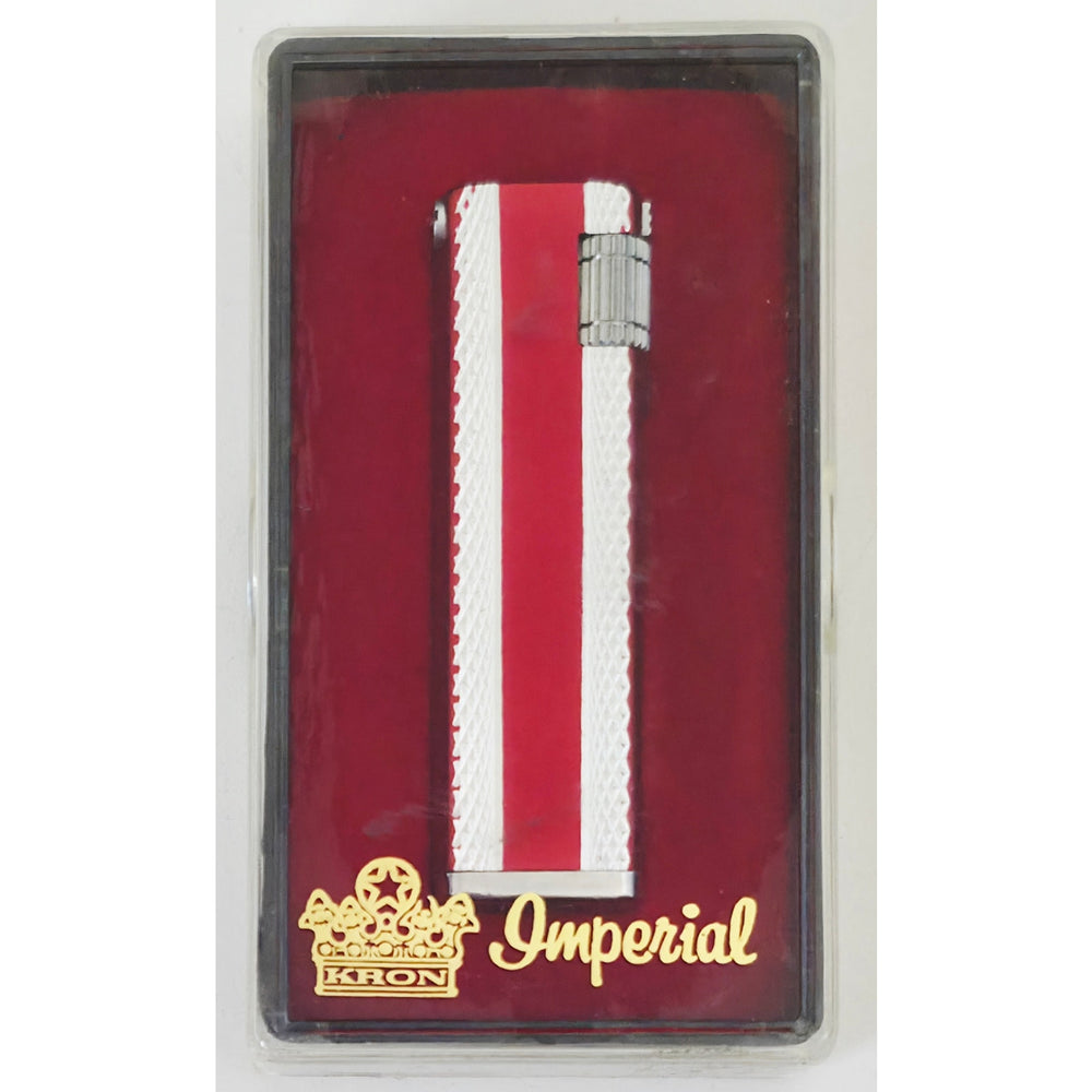 VINTAGE *NEW* 1950's Kron Imperial Red and Silver Lighter Japan