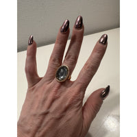VINTAGE *NEW* 1960's/1970's Gold Tone Glass Heart/Oval Costume Ring Set