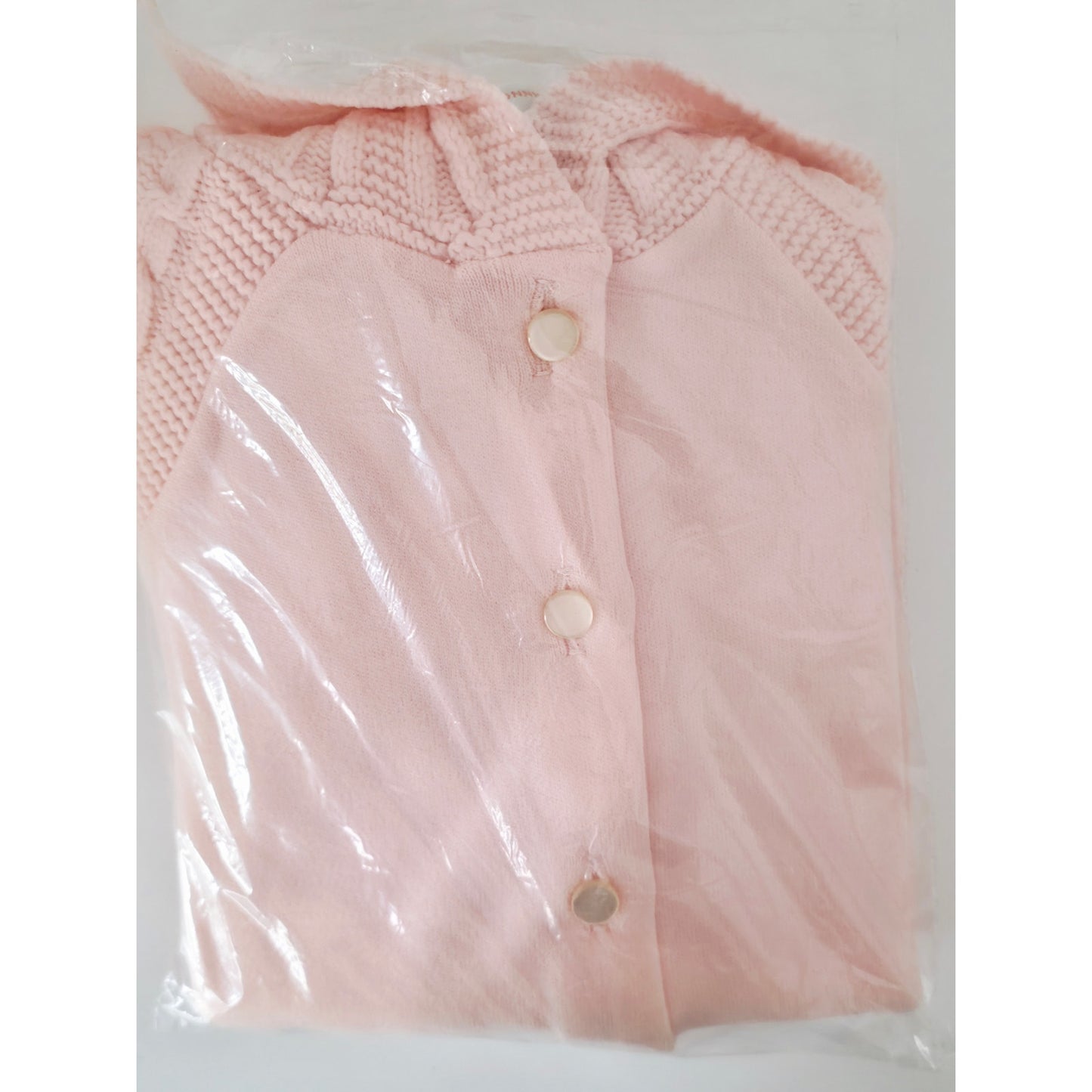 VINTAGE *NEW* 1960's Women's Light Pink Sweater w/Collar 100% Nylon Size 38
