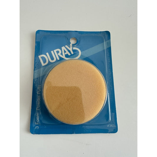 VINTAGE *NEW* Sealed 3 Pack Duray Foam Powder Puffs