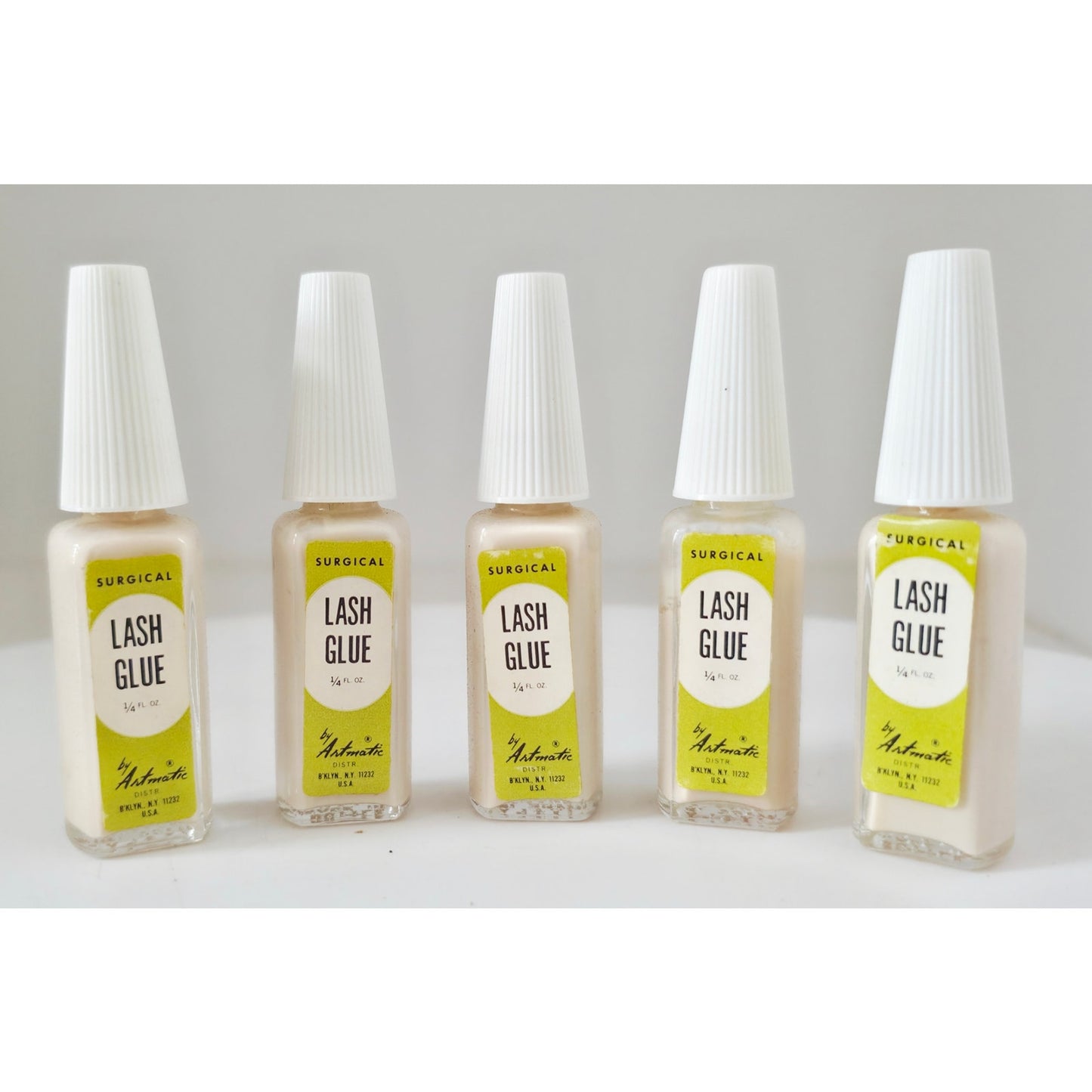 VINTAGE *NEW* 1960's Artmatic Surgical Lash Glue 1/4 oz Set of 5 USA