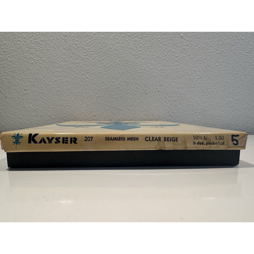 VINTAGE *NEW* 1960's Kayser Hosiery Seamless Mesh-Clear Beige Sz10.5L X 5