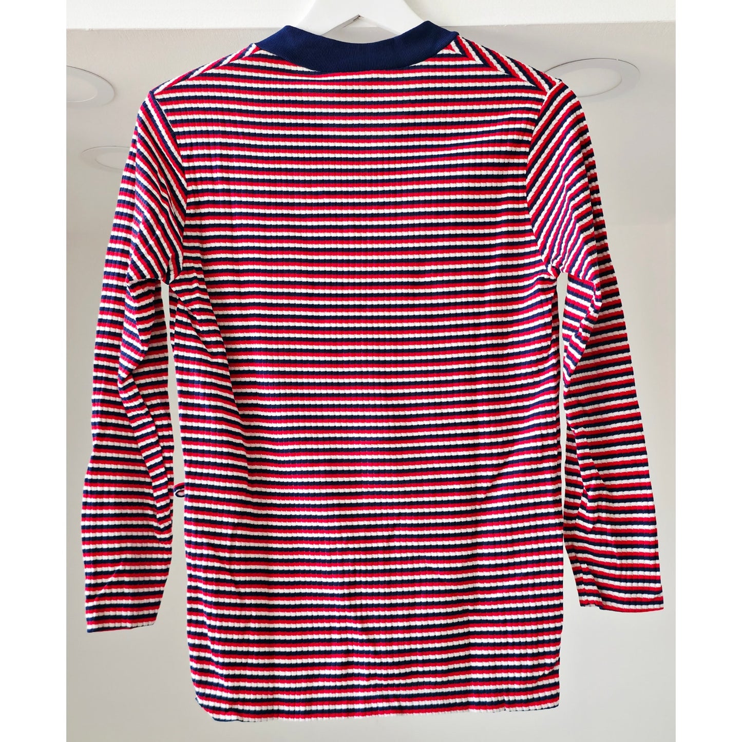 VINTAGE *NEW* 1970's WLP Women's Red White Blue Shirt 100% Nylon Size M