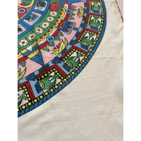 VINTAGE *NEW* 1950's Japanese Hand Printed Silk Rayon Scarf 31" x 31" Japan