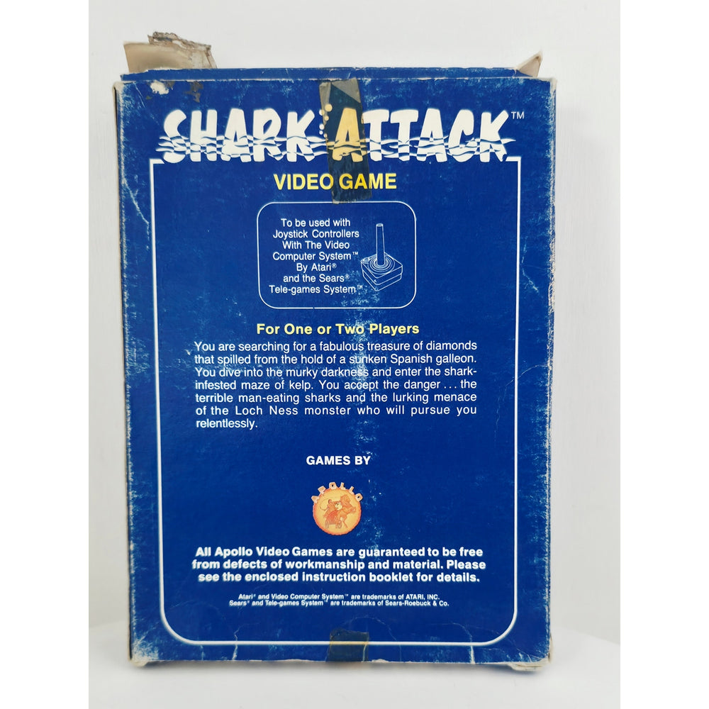 Atari 1982 Shark Attack Video Game NOS Open Box with Wear Unsold Dealer Stock