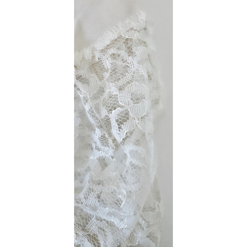 VINTAGE *NEW* 1950's Women's White w/Lace Girdle Garter Size L