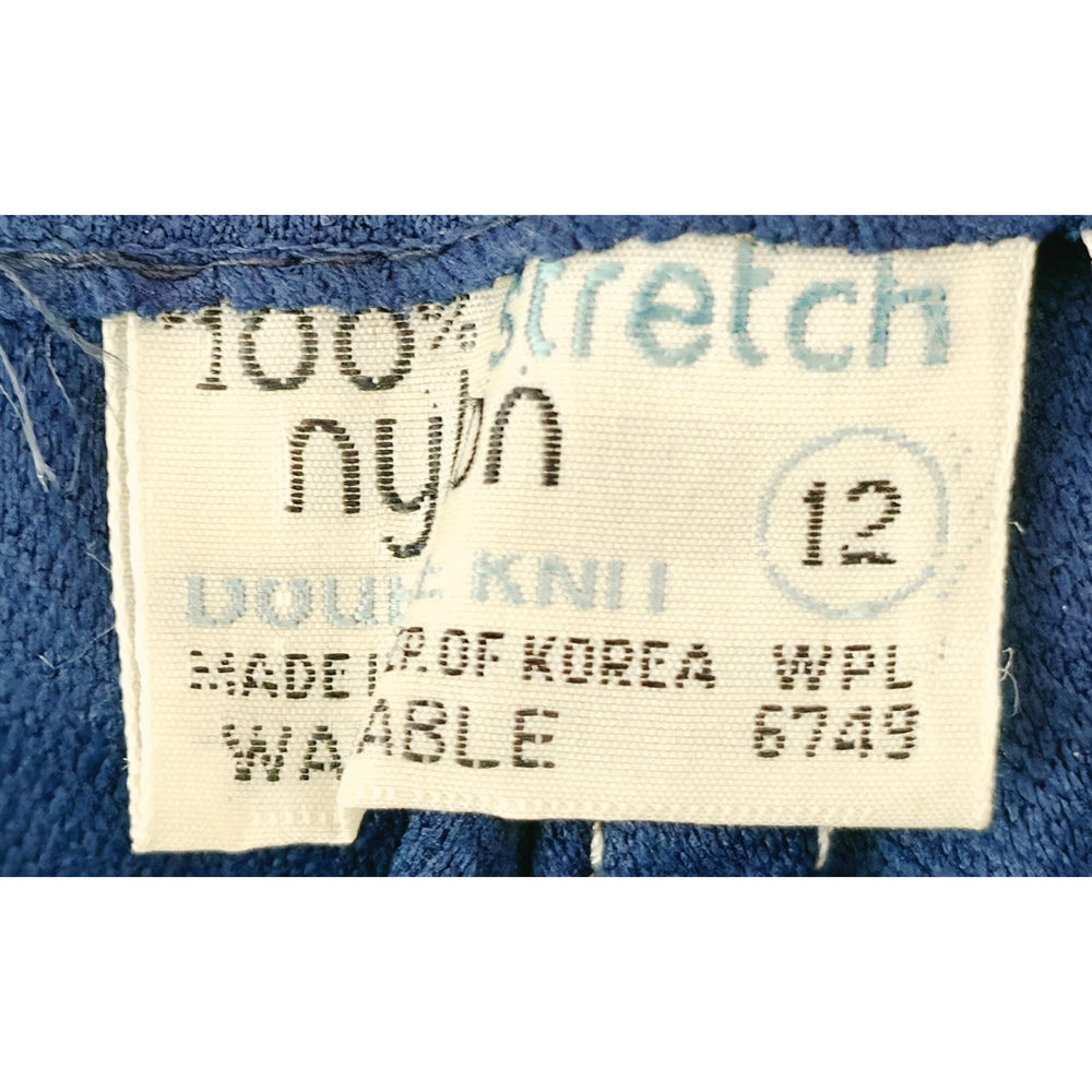 VINTAGE *NEW* 1960's Women's Blue w/White Stitching Flared Stretch Pants Size 12