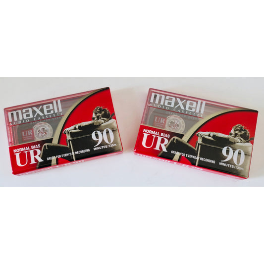 VINTAGE *NEW* 1980's Maxell UR 90 Normal Bias Blank Audio Cassette Tapes Sealed