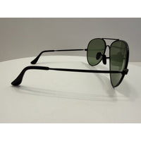 VINTAGE *NEW* 1970's Aviator Black Metal Frame Smoke Gray Lens Sunglasses