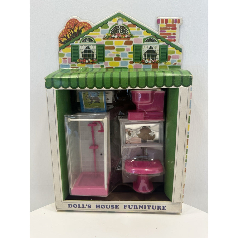 VINTAGE *NEW* 1970's Bathroom Dollhouse Furniture Set
