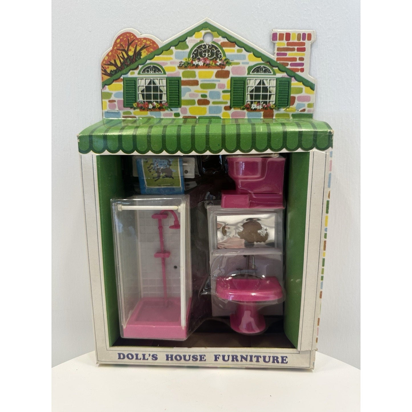 VINTAGE *NEW* 1970's Bathroom Dollhouse Furniture Set