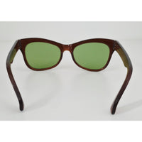 VINTAGE *NEW* 1970's Glam Unisex Sunglasses Brown Frame Green Lens