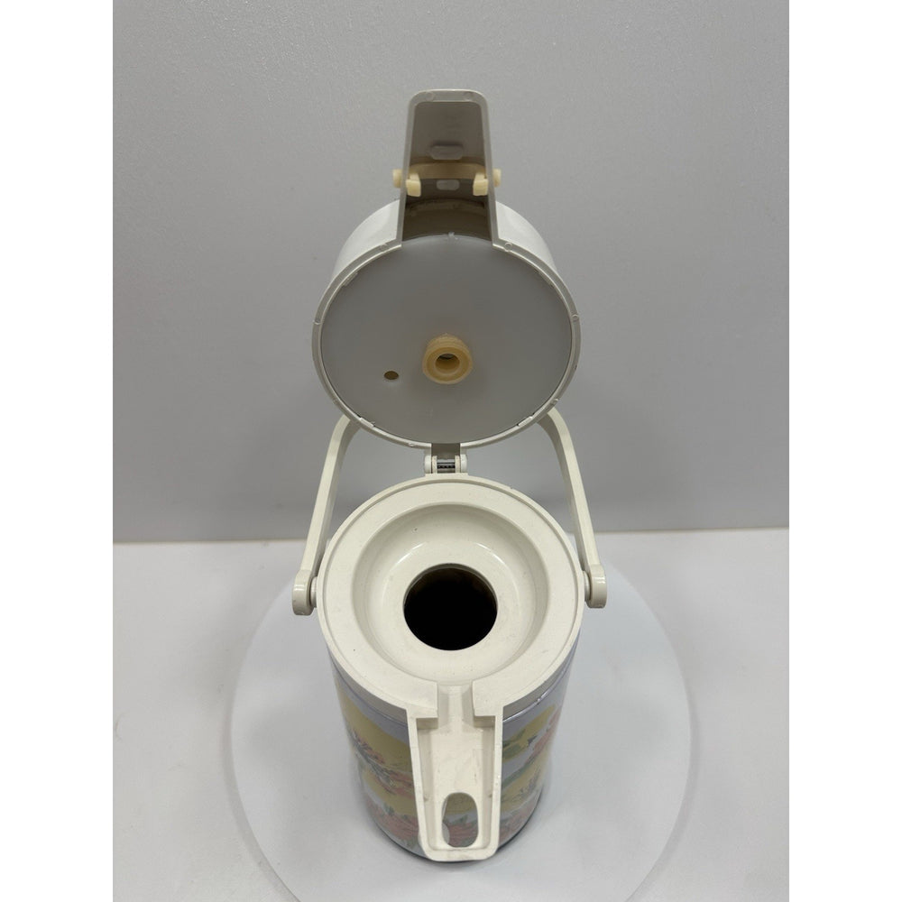 VINTAGE *NEW* 1970's Drink Dispenser w/Flowers Pumper Coffee Hot Cold Beverage