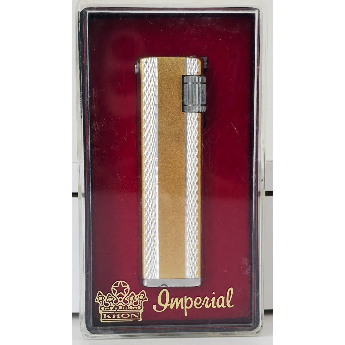 VINTAGE *NEW* 1950's Kron Imperial Yellow and Silver Lighter Japan