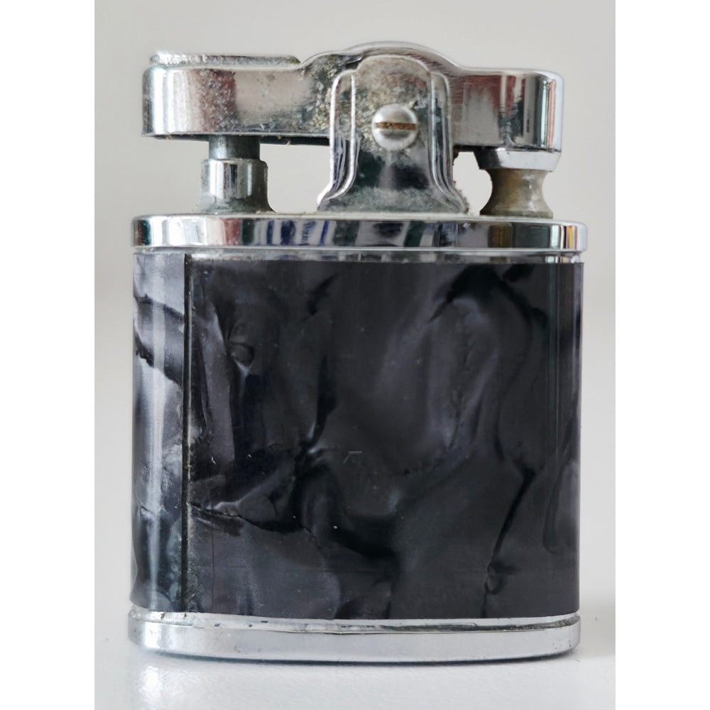 VINTAGE *NEW* 1956 Royal Star Japanese Super Lighter Black/Gray w/ Fleur-De-Lis