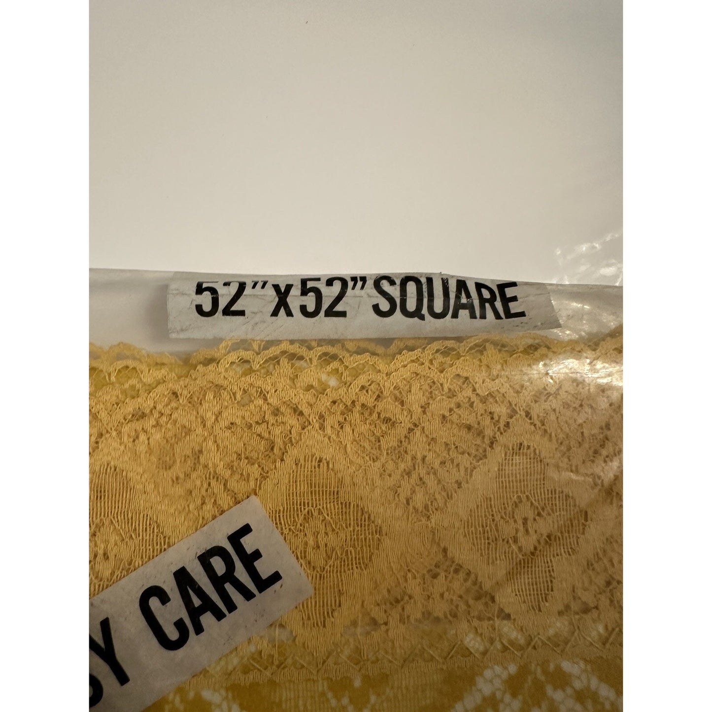 VINTAGE *NEW* 1960's Diamond Lace Square 52"X52" Flannel Back Tablecloth Made in USA