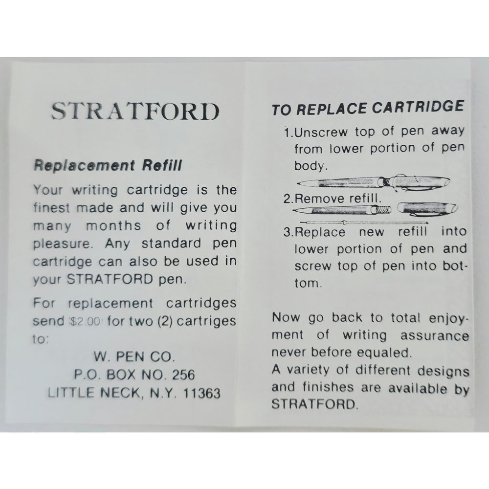 VINTAGE *NEW* 1970's Stratford Gold Pens Set of 2 per Case (6 Total)