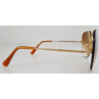 VINTAGE *NEW* 1970's Glam Unisex Sunglasses Gold Frame with Smoke Brown Lens