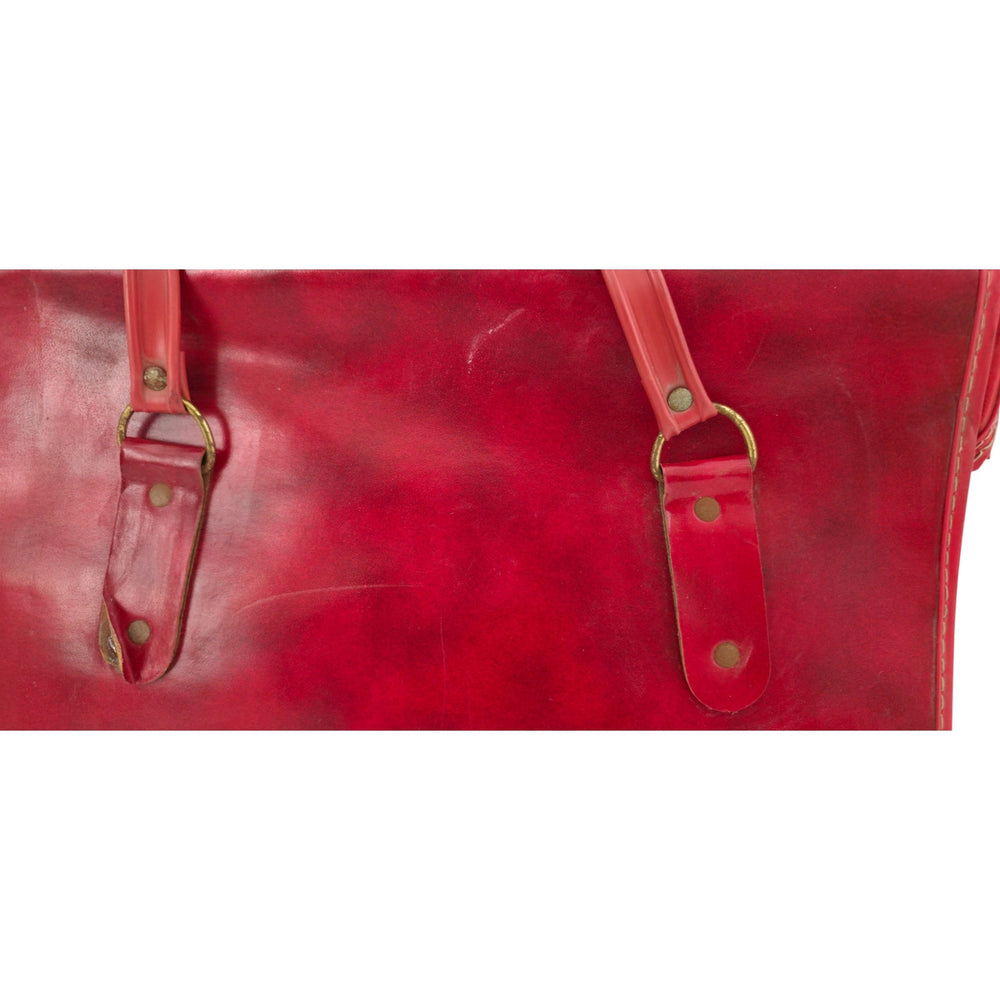 VINTAGE *NEW* 1970's Burgundy Vinyl Briefcase | Attache | Document Travel Bag