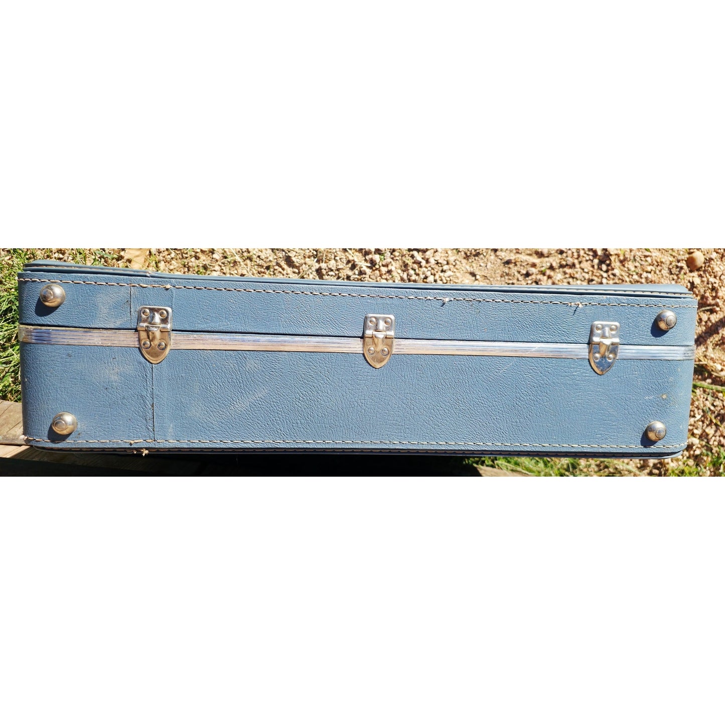 VINTAGE *NEW* 1960's Starflite Blue Hard Shell Luggage Size Large USA