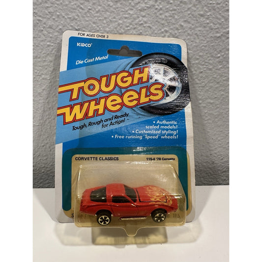 VINTAGE *NEW* 1978 Kidco Tough Wheels 115-4 Red Corvette Classics 1:60 Die Cast