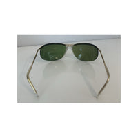 VINTAGE *NEW* 1970's Gold-Rim Green Lens with Clear Bridge Sunglasses