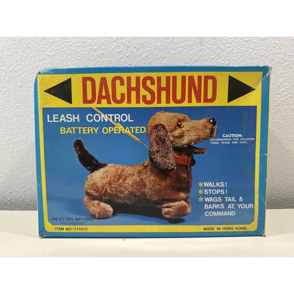 VINTAGE *NEW* Dachshund Leashed Walking Barking Collared Dog