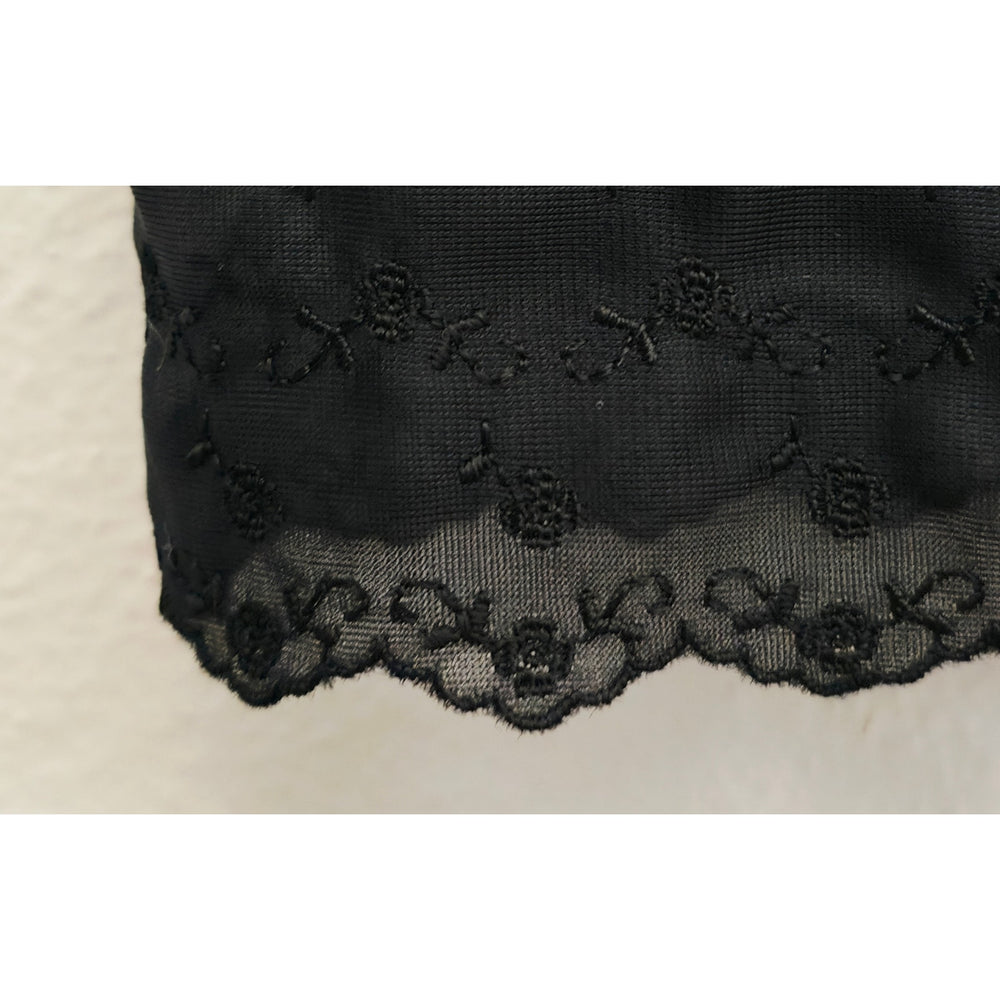 VINTAGE *NEW* 1960's Kayser Women's Black w/Lace Trim Slip Dress Size XS USA