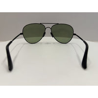 VINTAGE *NEW* 1970's Aviator Black Metal Frame Smoke Green Lens Sunglasses