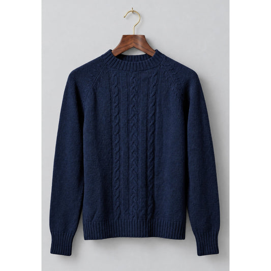 VINTAGE *NEW* 1960's Women's Navy Hand Loomed 100% Virgin Wool Sweater Size 40