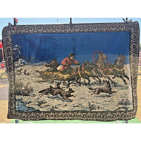 VINTAGE *PRISTINE* 1960's Sled Hunt Italian Velvet Tapestry