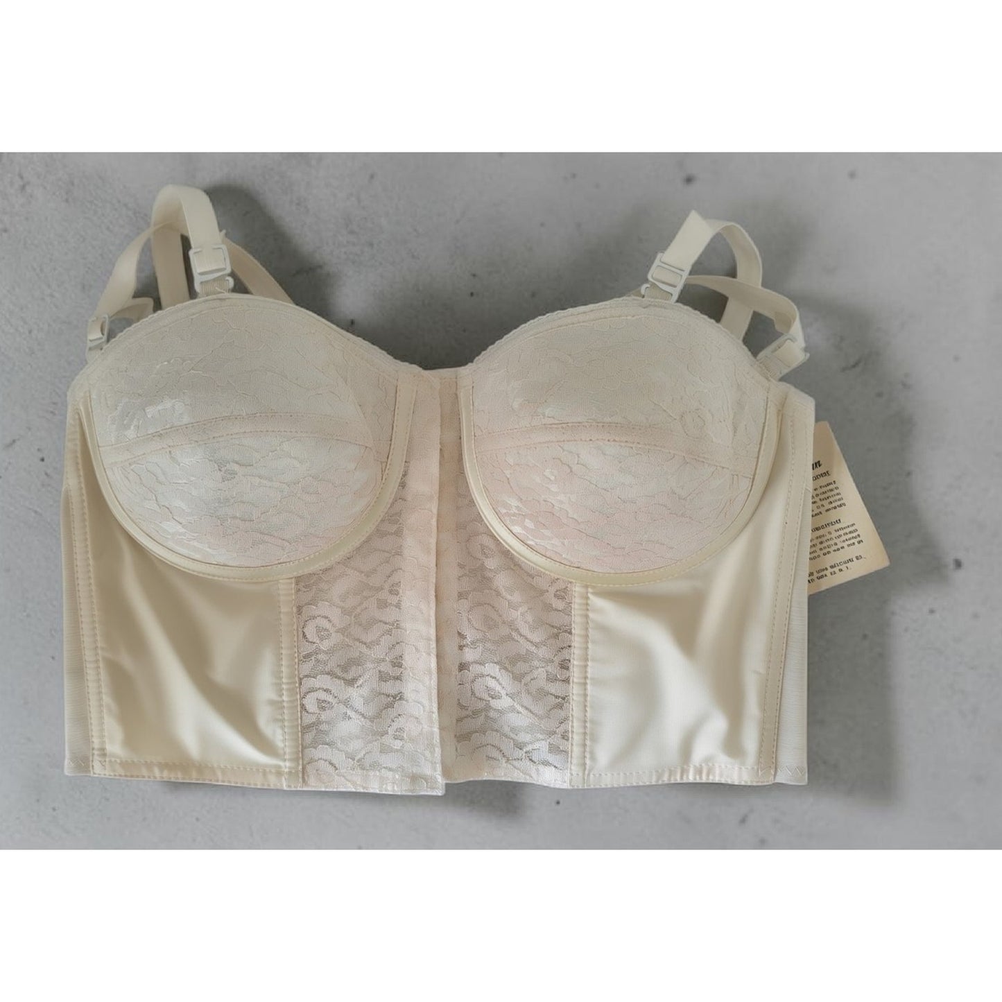 VINTAGE *NEW* 1960's Splendor Form Women's Cream Lace Bustier Bra 34B Lot of 3