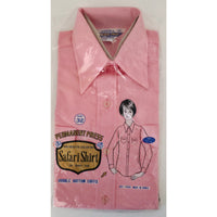 VINTAGE *NEW* 1970's Women's Pink Button Down Safari Shirt Size 32