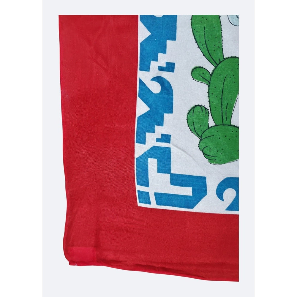 VINTAGE *NEW* 1950's "Juarez" Hand-Rolled Scarf 31" x "31" Red Japan