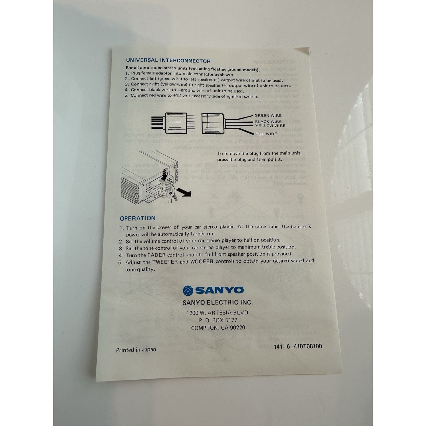 VINTAGE *NEW* 1980's Sanyo PA 7000 Bi-Amplified Car Stereo Power Booster
