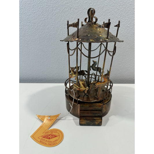 VINTAGE *NEW* 1960's Artmark Metal Musical Carousel By Marlo