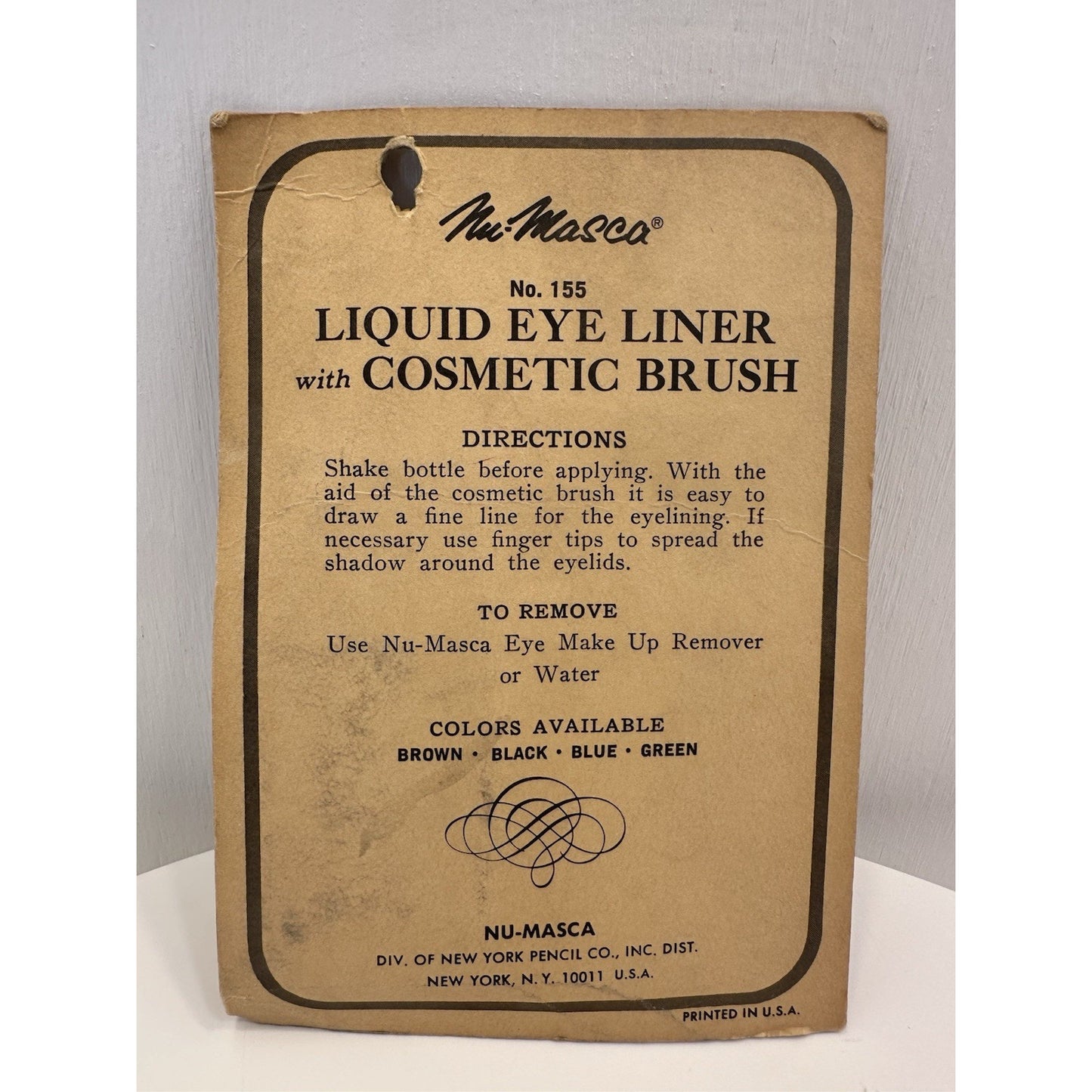 VINTAGE *NEW* 1970's Nu-Masca Liquid Eye Liner w/Brush in White