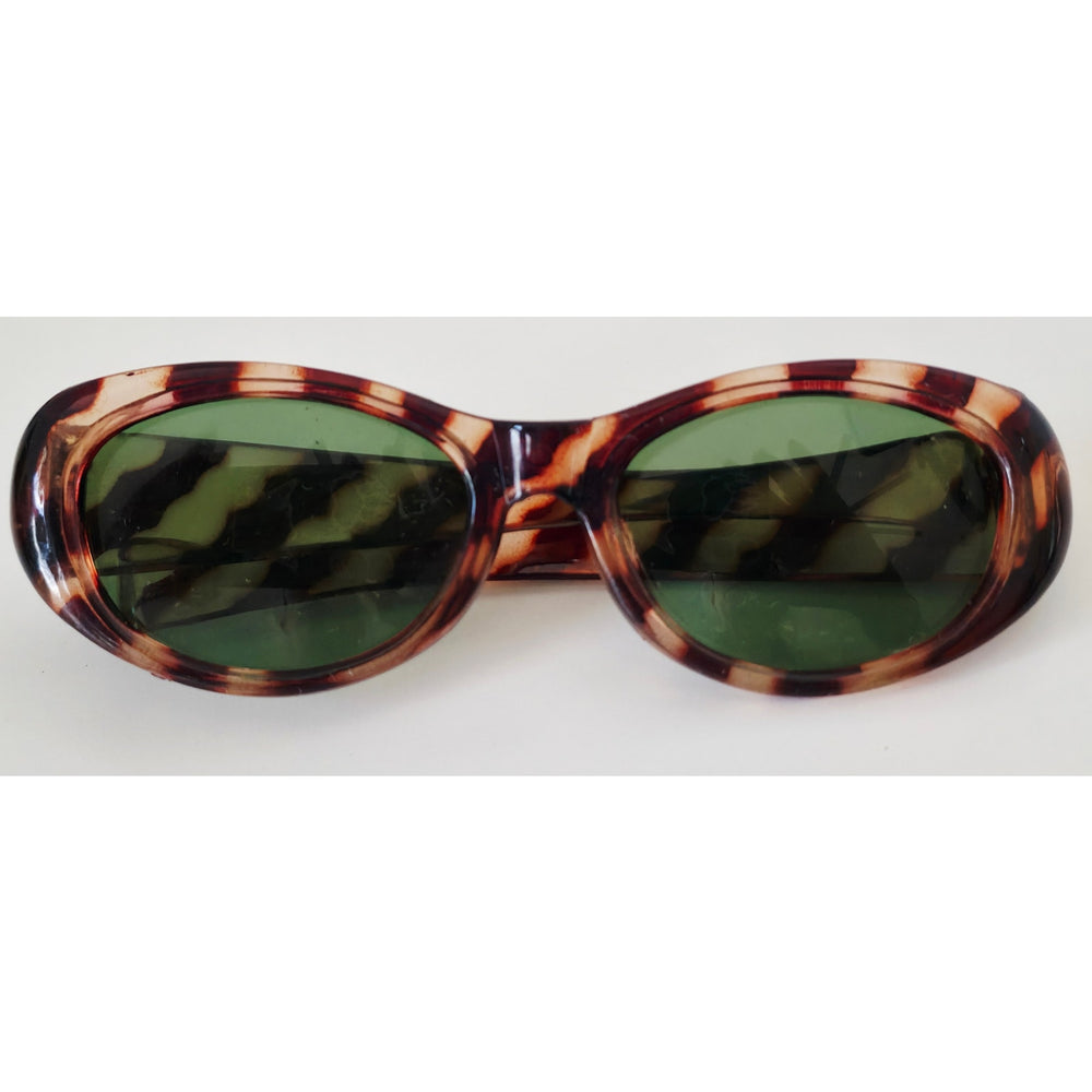 VINTAGE *NEW* 1970's Glam Unisex Tortoise Frame with Green Lens Sunglasses