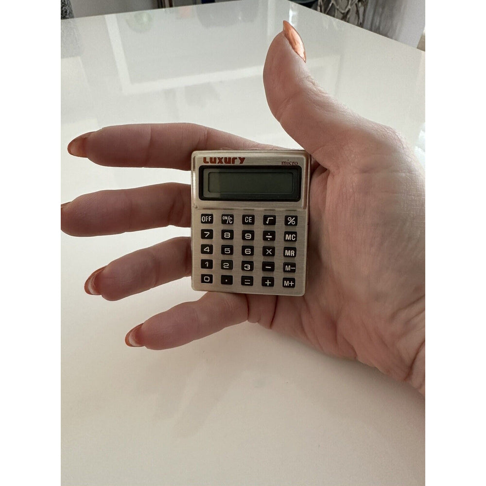 VINTAGE *NEW* Gold Micro Mini Luxury LCD Calculator