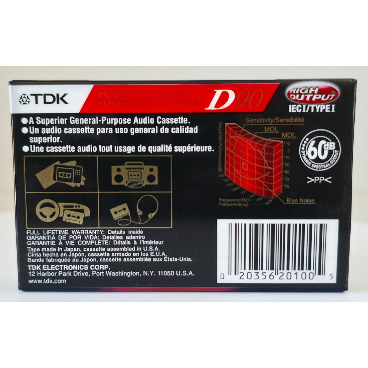 VINTAGE *NEW* 1980's TDK D 90 High Output Blank Audio Cassette Tape Sealed USA