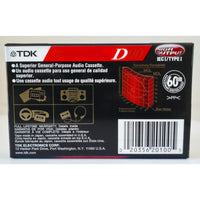 VINTAGE *NEW* 1980's TDK D 90 High Output Blank Audio Cassette Tape Sealed USA