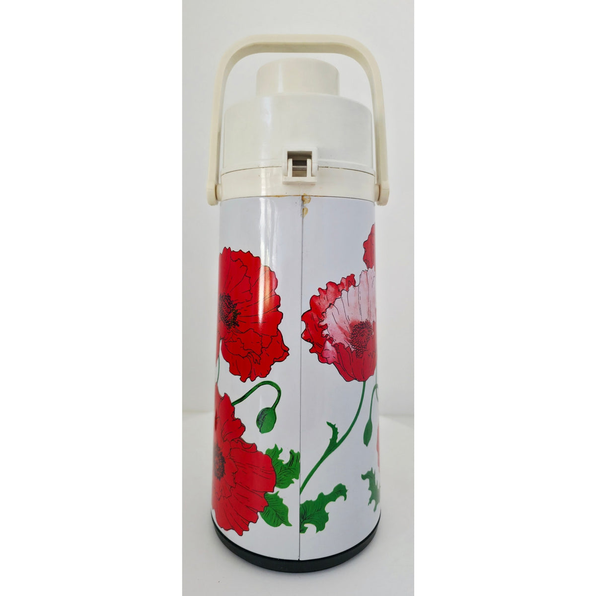 VINTAGE *NEW* 1970's Air Pot Floral Print Vacuum Liquid Dispenser