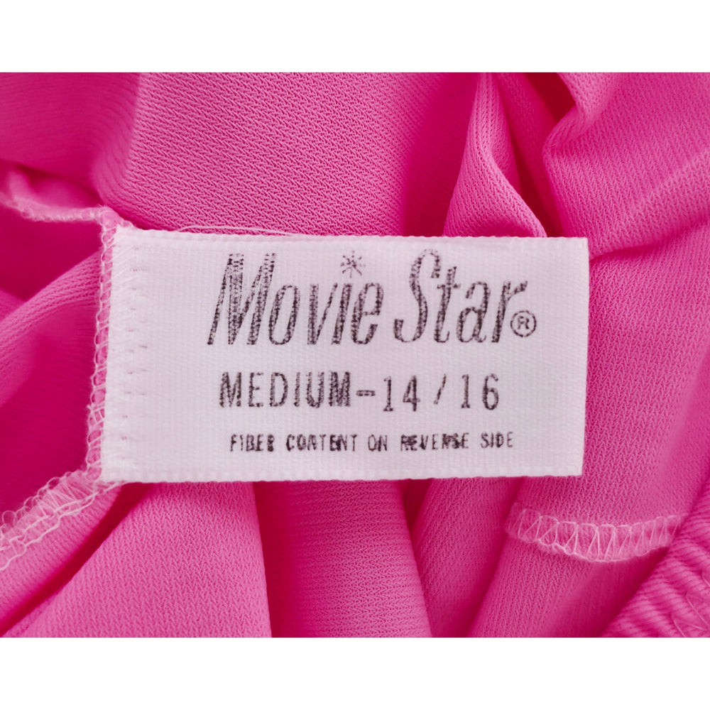 VINTAGE *NEW* 1970's Movie Star Women's Hot Pink Bodysuit Size M 14/16
