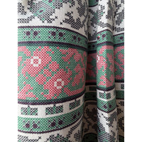 VINTAGE *NEW* 1960's Women's Green/White/Pink Pleated Mid Skirt Size M