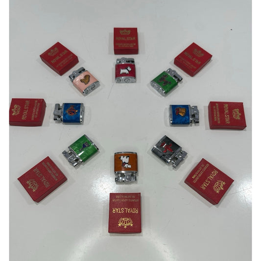 VINTAGE *NEW* 1956 ROYAL STAR Lighter Collection Set of 8