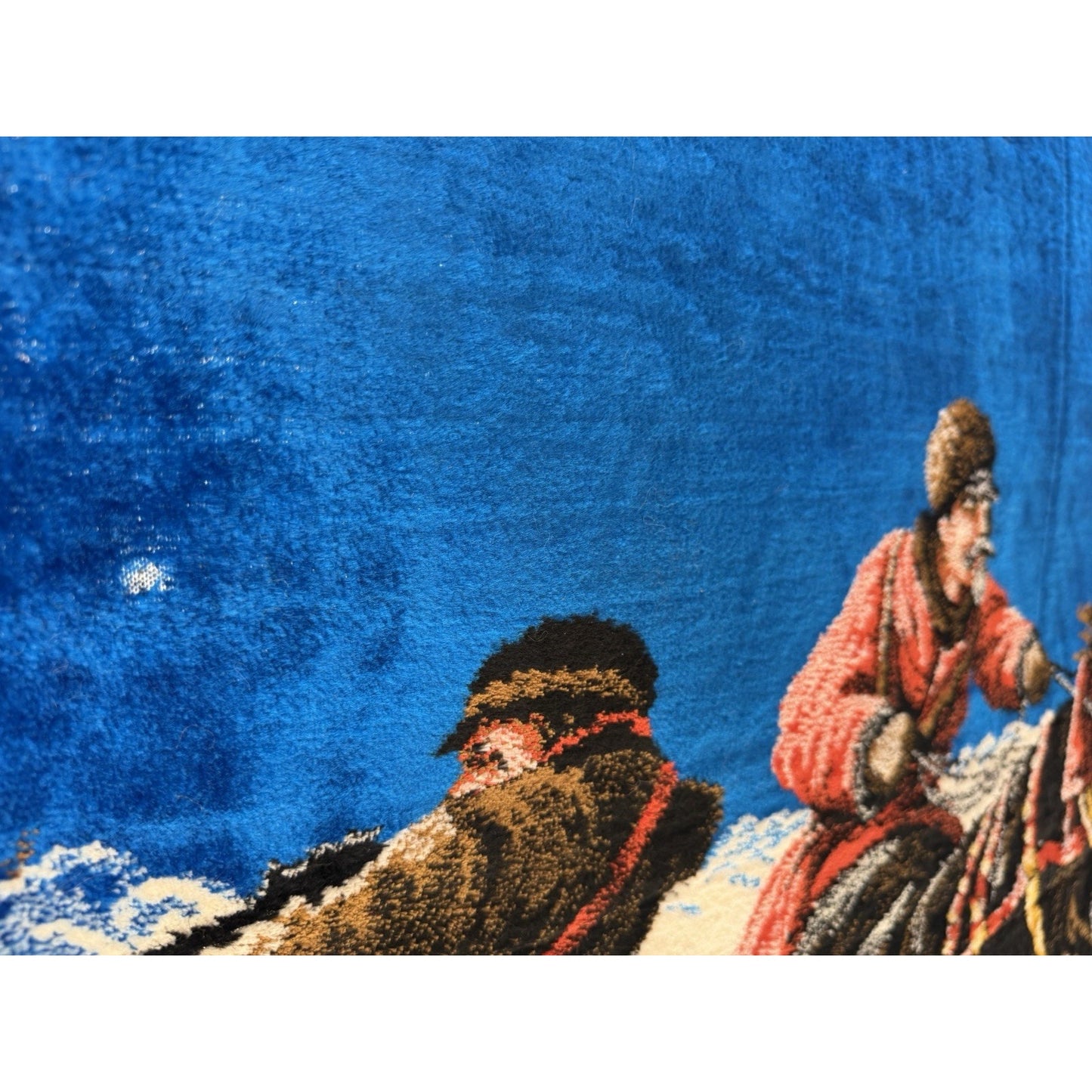 VINTAGE *PRISTINE* 1960's Sled Hunt Italian Velvet Tapestry