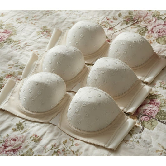 VINTAGE *NEW* 1960's Stephanie Women's Cream Strapless Bra Size 36B Lot of 3