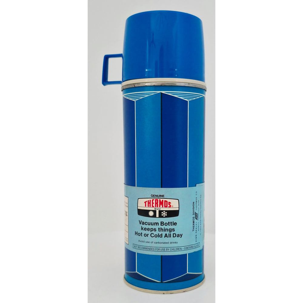 VINTAGE *NEW* 1977 Genuine Thermos Vacuum Bottle Blue 14.4oz USA