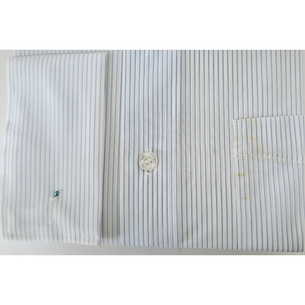 VINTAGE *NEW* 1960's Men's Sinclare White Striped Shirt 100% Nylon Size 15-32